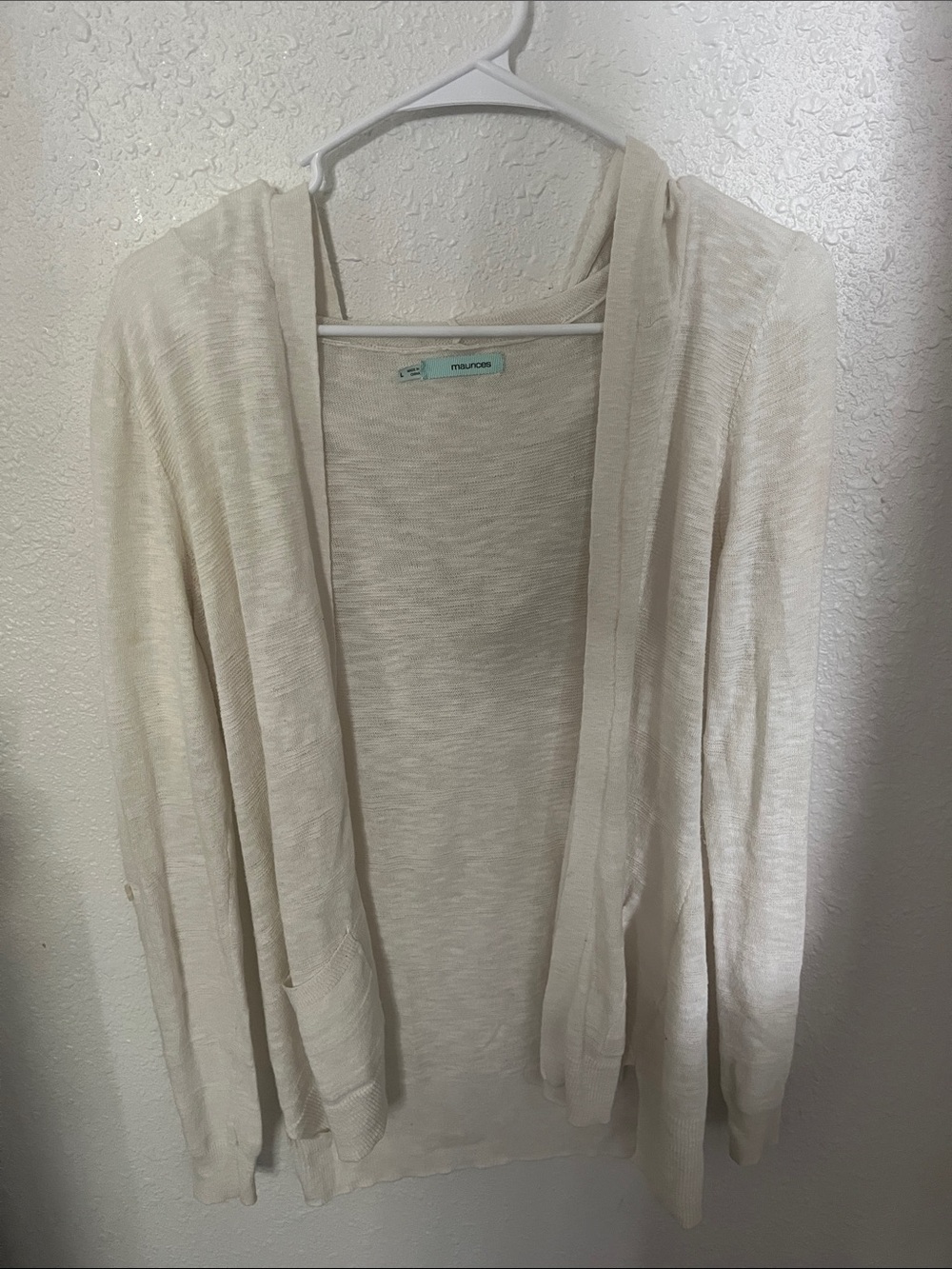 Maurices Ivory Open-Front Lightweight Women's Cardigan